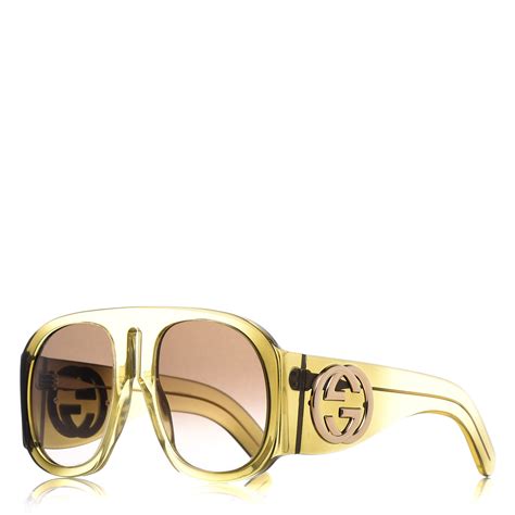 gucci sunglasses yellow lens|gucci web arm sunglasses.